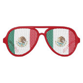 メキシコ国旗のパーティー |おもしろいメキシコのサングラス アビエーターサングラス (正面)