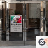 メキシコ国旗のビジネス・ウィンドウの取り付け時間と住所 ウィンドウサイン (オフィスドア)