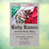 メキシコ国旗のビジネス・ウィンドウの取り付け時間と住所 ウィンドウサイン (シート3)