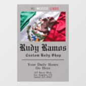 メキシコ国旗のビジネス・ウィンドウの取り付け時間と住所 ウィンドウサイン (シート)