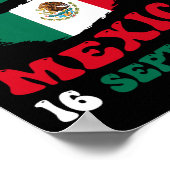 メキシコ国旗のプライドメキシコ独立記念日 ポスター (角)