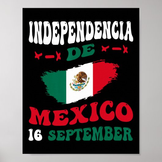 メキシコ国旗のプライドメキシコ独立記念日 ポスター (正面)