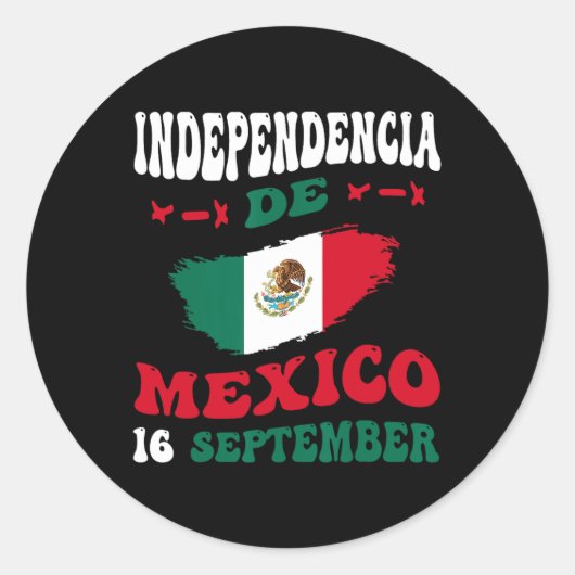メキシコ国旗のプライドメキシコ独立記念日 ラウンドシール (正面)