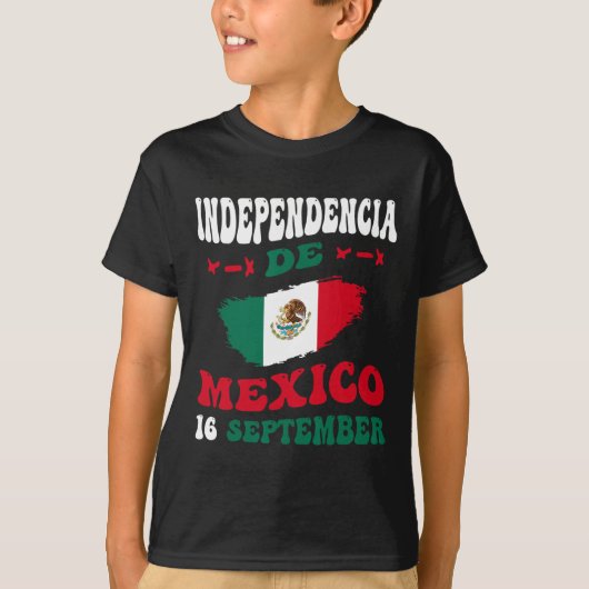 メキシコ国旗のプライドメキシコ独立記念日 Tシャツ (正面)