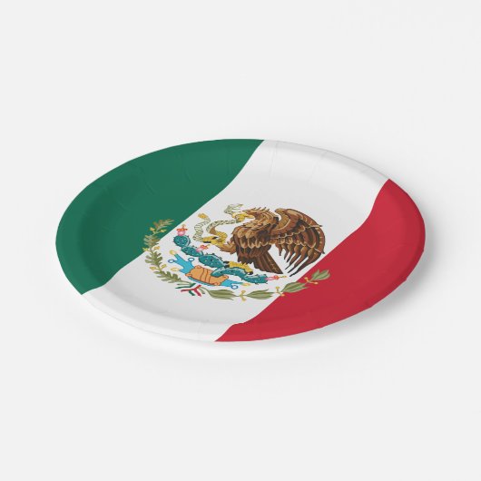 メキシコ国旗のプレート、パーティー、スポーツ、メキシコ ペーパープレート (アングル)