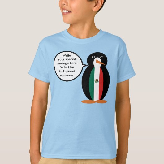 メキシコ国旗のペンギンさん男子Tシャツ Tシャツ (正面)