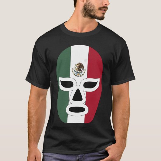 メキシコ国旗のマスク・レスラー Tシャツ (正面)