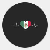 メキシコ国旗のメキシコ独立記念日誇りを持った ラウンドシール (正面)