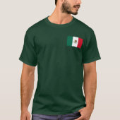 メキシコ国旗のメンズグリーンシャツ Tシャツ (正面)
