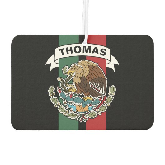 メキシコ国旗のレースストライプのパーソナライズされた カーエアーフレッシュナー (裏面)