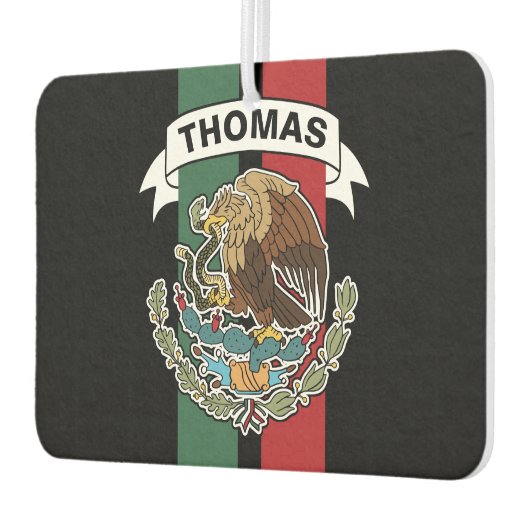 メキシコ国旗のレースストライプのパーソナライズされた カーエアーフレッシュナー (左)