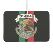 メキシコ国旗のレースストライプのパーソナライズされた カーエアーフレッシュナー (正面)