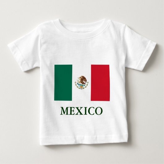 メキシコ国旗の乳児Tシャツ ベビーTシャツ (正面)