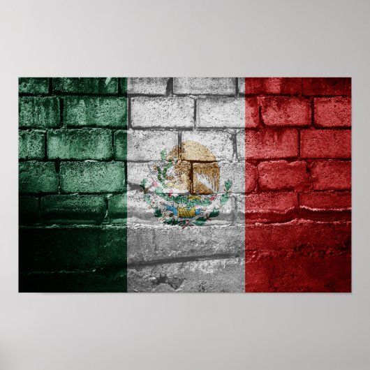 メキシコ国旗の壁 ポスター (正面)