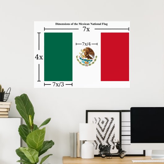 メキシコ国旗の大きさ ポスター (ホームオフィス)