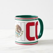 メキシコ国旗の愛国的なコーヒー マグカップ (正面右)
