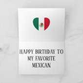 メキシコ国旗の愛国的誕生日 カード (内部)