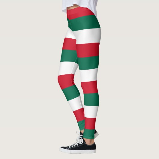 メキシコ国旗の水平の色ストライプの レギンス (左)