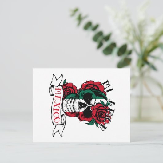 メキシコ国旗の独立記念日メキシコスカルバラ ポストカード (スタンド正面)