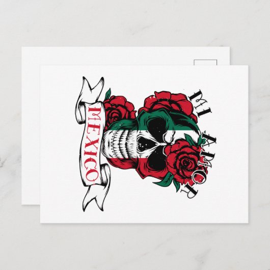 メキシコ国旗の独立記念日メキシコスカルバラ ポストカード (正面/裏面)