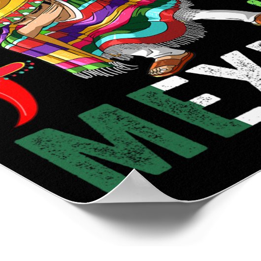 メキシコ国旗の独立記念日メキシコ人男性の女性キッド ポスター (角)