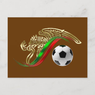 メキシコ国旗の紋章サッカーのフットボルのロゴ ポストカード