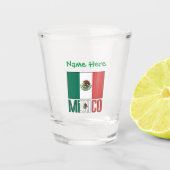 メキシコ国旗の緑の個人用設定 ショットグラス (正面)