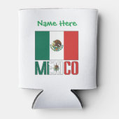 メキシコ国旗の緑の個人用設定 缶クーラー (正面)