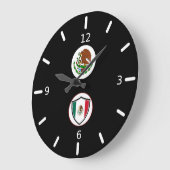 メキシコ国旗の腕 ラージ壁時計 (傾斜)