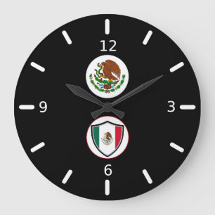 メキシコ国旗の腕 ラージ壁時計