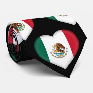 メキシコ国旗の色ハート模様ネックタイ ネクタイ