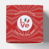 メキシコ国旗の赤い愛パーソナライズされた フェイバーボックス (上部)