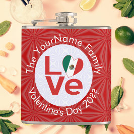 メキシコ国旗の赤の愛 フラスク