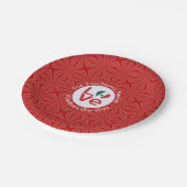 メキシコ国旗の赤の愛 ペーパープレート (アングル)