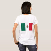 メキシコ国旗を持つ女性のフリースジップジョガー Tシャツ (裏面フル)