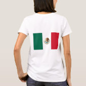 メキシコ国旗を持つ女性のフリースジップジョガー Tシャツ (裏面)