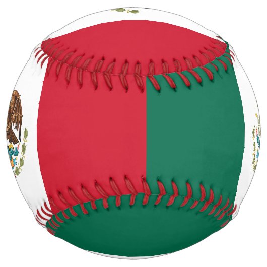 メキシコ国旗を持つ愛国的なソフトボール ソフトボール (正面)