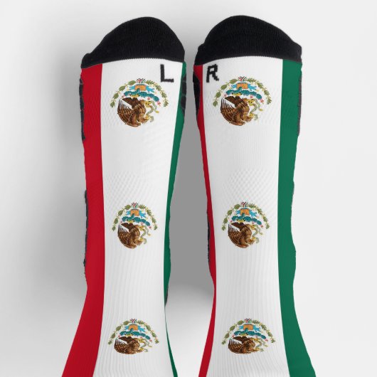 メキシコ国旗を持つ陸上競技用クルーソック ソックス (上部)