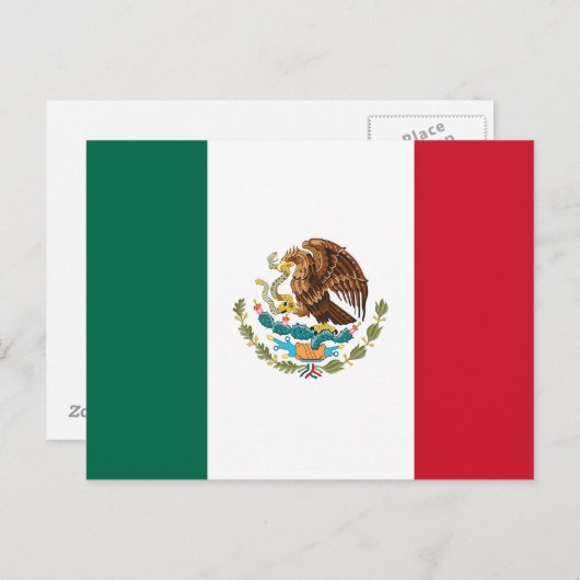 メキシコ国旗を掲げたはがき ポストカード (正面/裏面)
