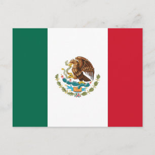 メキシコ国旗を掲げたはがき ポストカード