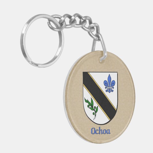 メキシコ国旗を掲げたオチョアの歴史的盾 キーホルダー (正面左)