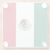 メキシコ国旗を掲げたガラスのコースター ガラスコースター (裏面)