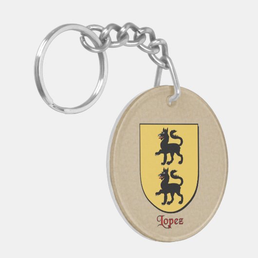 メキシコ国旗を掲げたロペスの歴史的盾 キーホルダー (正面左)