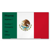 メキシコ国旗を掲げた名刺マグネット マグネット名刺 (正面)