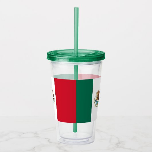 メキシコ国旗を掲げた愛国的なアクリル製タンブラー アクリルタンブラー (右)