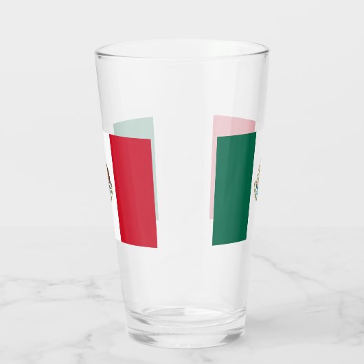 メキシコ国旗を掲げた愛国的なガラス杯 タンブラーグラス (右)