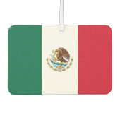 メキシコ国旗を掲げた車の新入生 カーエアーフレッシュナー (正面)