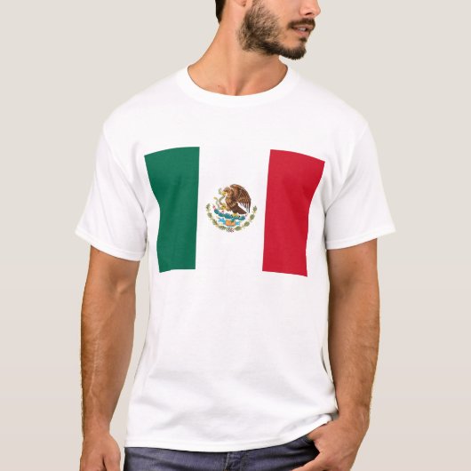 メキシコ国旗を掲げたTシャツ Tシャツ (正面)