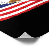 メキシコ国旗アメリカ誇りを持った国旗メキシコルーツ ポスター (角)