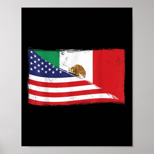メキシコ国旗アメリカ誇りを持った国旗メキシコルーツ ポスター (正面)